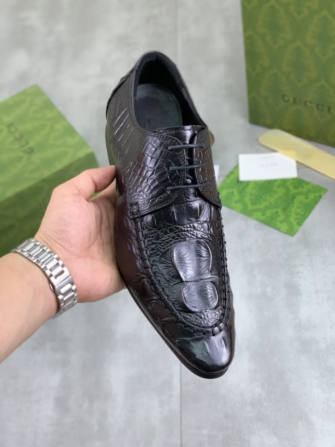 Men's Men's Shoes 💰P500 [New Style] 💰💎💎💎 [Gucci] GUCCI high-end men's formal business leather shoes, original order 1:1! Original imported high-end calfskin, original metal buckle, imported first-layer pigskin lining for feet, original high-end outsole, men's shoe size: 38-44